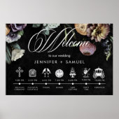 Elegante Moody Twilight gedempte bloemen orde even Poster (Voorkant)