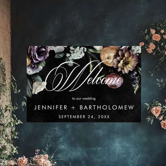 Elegante Moody Twilight gedempte pastel Bloemen We Poster