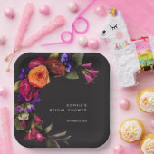 Elegante Moody Vibrant Harvest Bloemendouche Papieren Bordje (Feest)