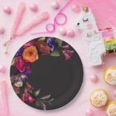 Elegante Moody Vibrant Harvest Bloemendouche Papieren Bordje (Feest)