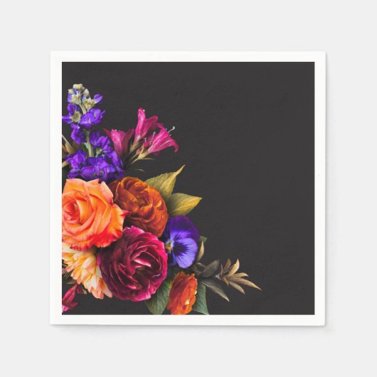 Elegante Moody Vibrant Harvest Bloemendouche Servet (Voorkant)