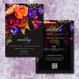 Elegante Moody Vibrant Oogst Bloemen Tweezijdig Kaart