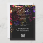 Elegante Moody Vibrant Oogst Bloemen Tweezijdig Kaart (Achterkant)