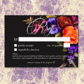 Elegante Moody Vibrant Sunset Bloemen Geen Diner R RSVP Kaartje