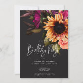 Elegante Moody Vibrant Sunset Bloemen Verjaardag Kaart (Voorkant)