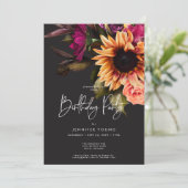 Elegante Moody Vibrant Sunset Bloemen Verjaardag Kaart (Staand voorkant)