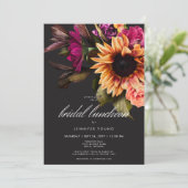 Elegante Moody Vibrant Sunset Floral Bridal Lunch Kaart (Staand voorkant)