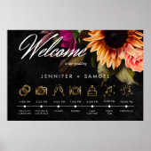 Elegante Moody Vibrant Sunset Floral Orde van Even Poster (Voorkant)