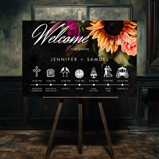 Elegante Moody Vibrant Sunset Floral Orde van Even Poster
