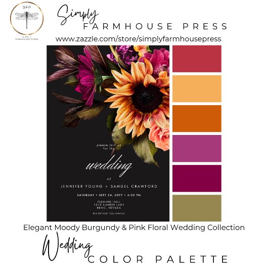 Elegante Moody Vibrant Sunset Floral Orde van Even Poster