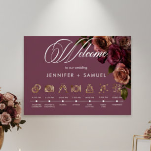 Elegante Moody Zachte Roest Burgundy Volgorde van  Poster