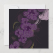Elegante Moody Zwarte Paarse Orchideeën Bruidsborr Kaart (Achterkant)
