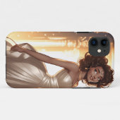 Elegante mooie Afrikaanse Amerikaanse zwarte vrouw Case-Mate iPhone Case (Achterkant (horizontaal))