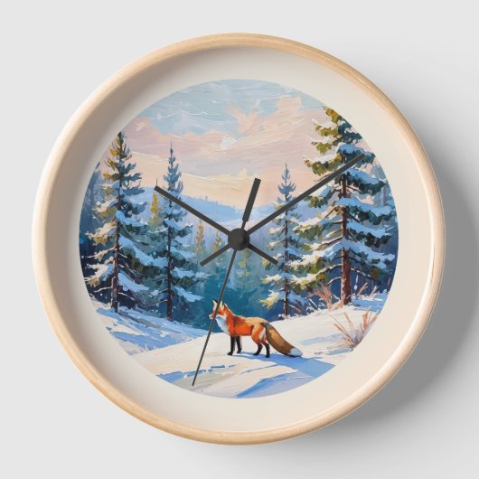 Elegante mooie aquarel rode vos in wintersneeuw (Voorkant)