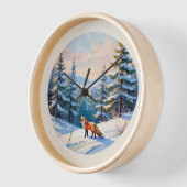 Elegante mooie aquarel rode vos in wintersneeuw (Hoek)