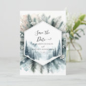 Elegante mooie berg bruiloft save the date (Staand voorkant)