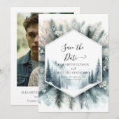 Elegante mooie berg bruiloft save the date (Voorkant / Achterkant)