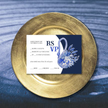 Elegante Mooie Blauwe Boho Zwaan Waterverf