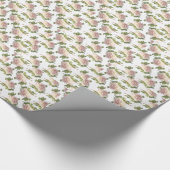 Elegante mooie blozende witte ivoren roze rozen cadeaupapier (Hoek)