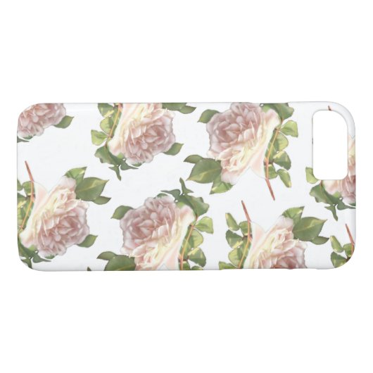 Elegante mooie blozende witte ivoren roze rozen Case-Mate iPhone case (Achterkant (Horizontaal))