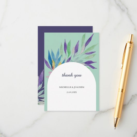 Elegante mooie Boho bloemenkunst Waterverf Informatiekaartje (Voorkant / Achterkant in situ)