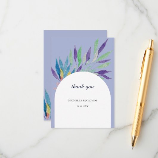 Elegante mooie Boho bloemenkunst Waterverf Informatiekaartje (Voorkant / Achterkant in situ)