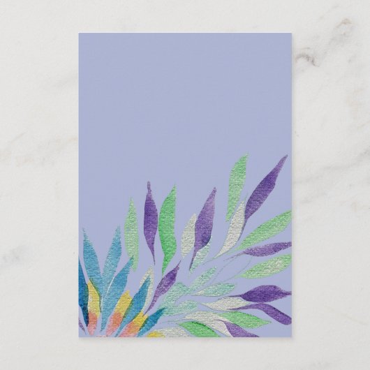 Elegante mooie Boho bloemenkunst Waterverf Informatiekaartje (Achterkant)