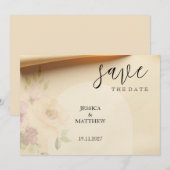 Elegante Mooie Boho Perzik Blush Bloemen bruiloft Save The Date (Voorkant / Achterkant)