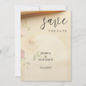 Elegante Mooie Boho Perzik Blush Bloemen bruiloft Save The Date (Voorkant)