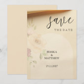 Elegante Mooie Boho Perzik Blush Bloemen bruiloft Save The Date (Voorkant / Achterkant)