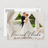 Elegante Mooie Calligrafie Huwelijk Liefde Dank Briefkaart (Voorkant / Achterkant)