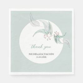 Elegante mooie Eucalyptus Waterverf kunst Servet