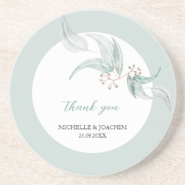 Elegante mooie Eucalyptus Waterverf kunst Zandsteen Onderzetter