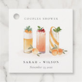 Elegante Mooie Fruitcocktail Sinaasappels Koppel B Bedankjes Labels (Voorkant)