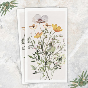 Elegante Mooie Gedroogde Wilde Bloemen Boeket Servet