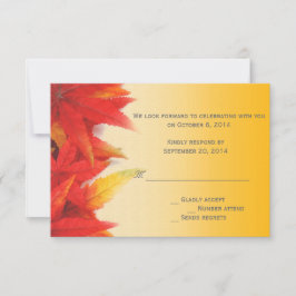 Elegante, mooie herfst bruiloft RSVP uitnodigingen