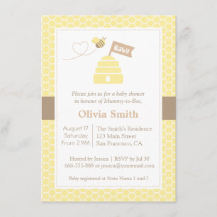 Elegante Mooie Hommels Baby Shower Uitnodigingen