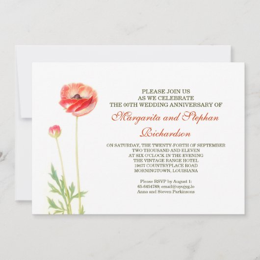 Elegante mooie jubileum uitnodigingen (Voorkant)