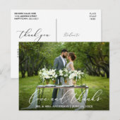 Elegante mooie kalligrafie Huwelijk liefde dank Briefkaart (Voorkant / Achterkant)