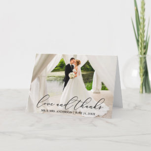 Elegante Mooie Kalligrafie Liefde Bedankt Vouw