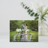 Elegante mooie kalligrafie Liefde Dank Trouwen Briefkaart (Staand voorkant)