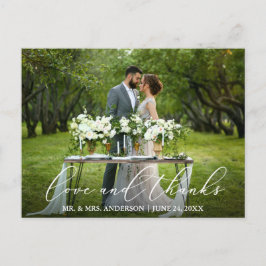 Elegante mooie kalligrafie Liefde Dank Trouwen Briefkaart