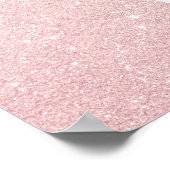 Elegante mooie kip roze gouden glans bruid stam poster (Hoek)