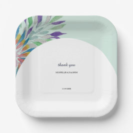 Elegante mooie kleurrijke Boho Waterverf kunst Papieren Bordje