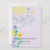 Elegante Mooie Lila Boho Floral Waterverf Bedankkaart (Voorkant)