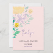 Elegante Mooie Lila Boho Floral Waterverf Bedankkaart (Voorkant)