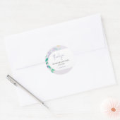 Elegante Mooie Lila Boho Floral Waterverf Ronde Sticker (Envelop)