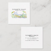 Elegante Mooie Moderne Minimalist Vierkante Visitekaartje (Voorkant / Achterkant)