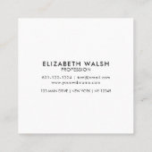 Elegante Mooie Moderne Minimalist Vierkante Visitekaartje (Achterkant)