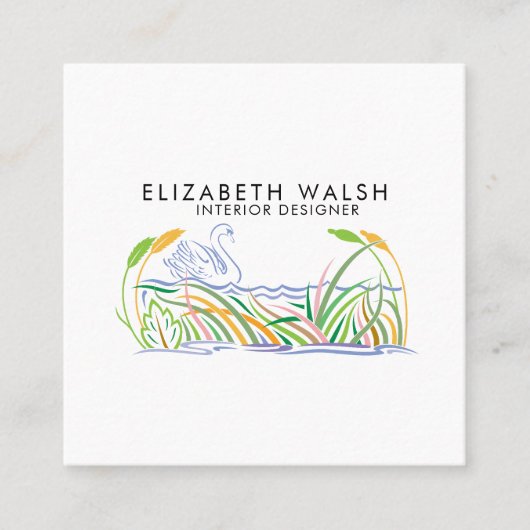 Elegante Mooie Moderne Minimalist Vierkante Visitekaartje (Voorkant)